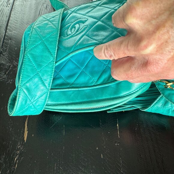 **RARE COLOR** Chanel Quilted Turquoise Crossbody Bag - Picture 6 of 12